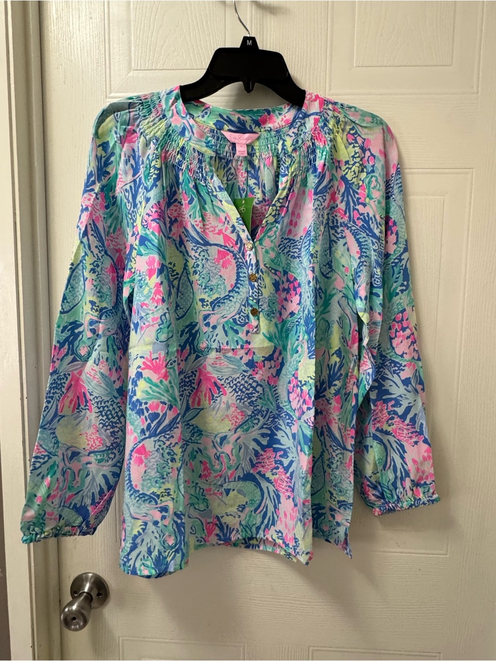 Lilly Pulitzer Multicolor Floral Coral Reef Print Blouse